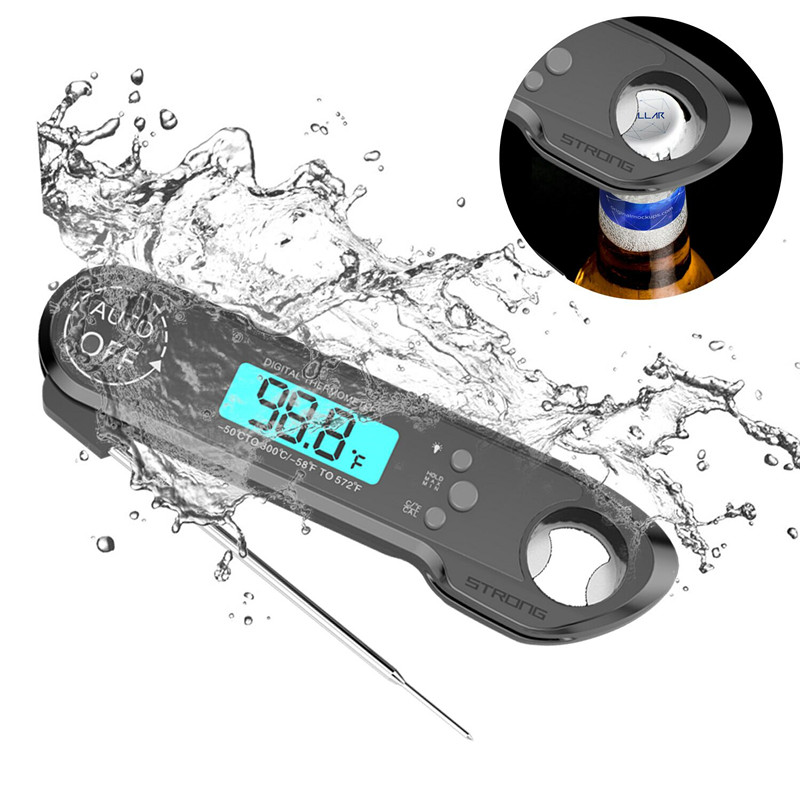2019 Upgraded Waterproof Digital Instant Read Meat Thermometer with 2-4s Response Time High Capacity Battery for Kitchen Food Candy BBQ Grill Cooking 