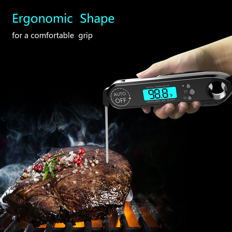 2019 Upgraded Waterproof Digital Instant Read Meat Thermometer with 2-4s Response Time High Capacity Battery for Kitchen Food Candy BBQ Grill Cooking 