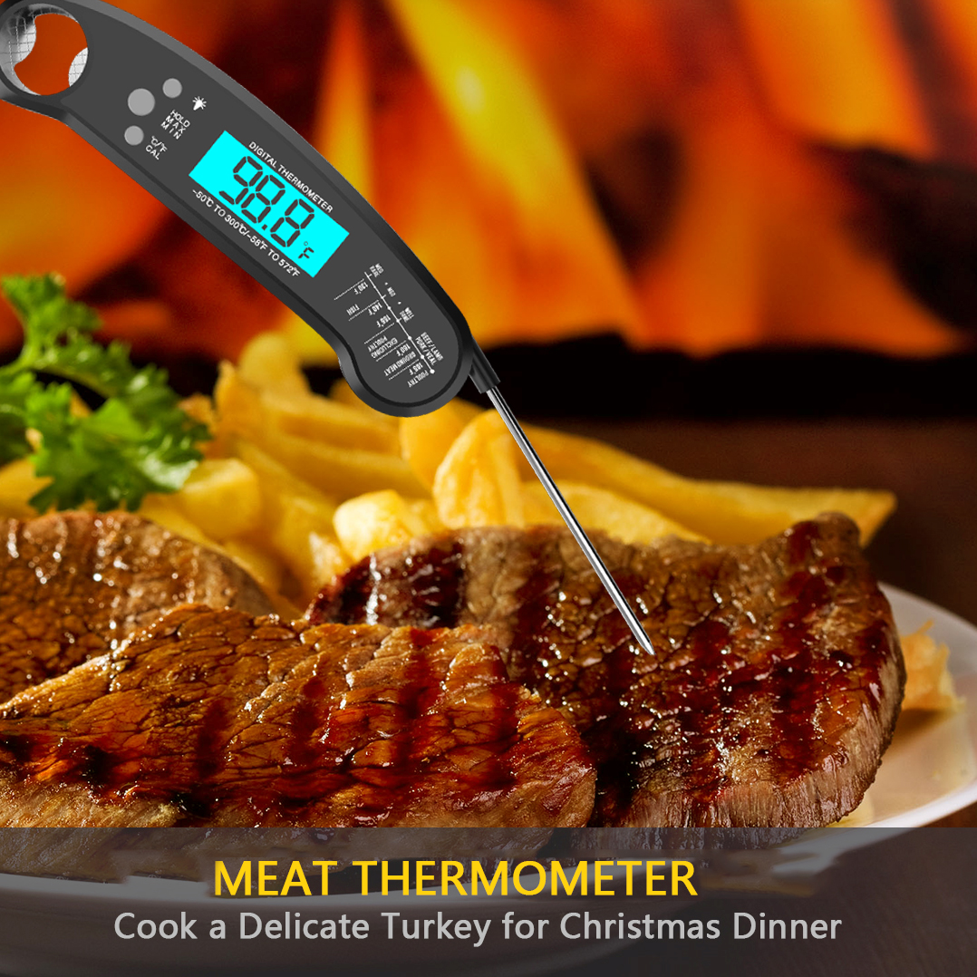Digital Instant Read Meat Thermometer - Waterproof Kitchen Food Cooking Thermometer with Backlight LCD  - 副本