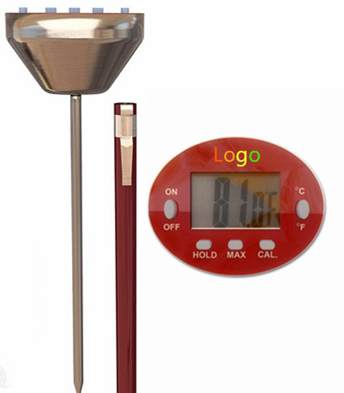 Instant Read Digital Thermometer For Cooking BBQ Grilling Candy Chocolate Meat Baking Liquids Smoker - Stainless Steel Casing Long Food Probe & LCD Display