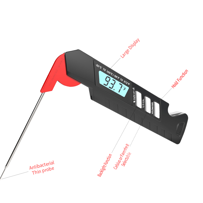 Digital Meat Thermometer with with Calibration and LCD Backlight Function