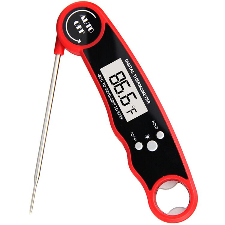 Instant Read Meat Thermometer Waterproof - Digital Food Cooking Kitchen Tool with Backlight LCD & Fridge Magnet - Best Super Fast Meat Thermometer Probe for Oven Grilling Smoker Baking Frying