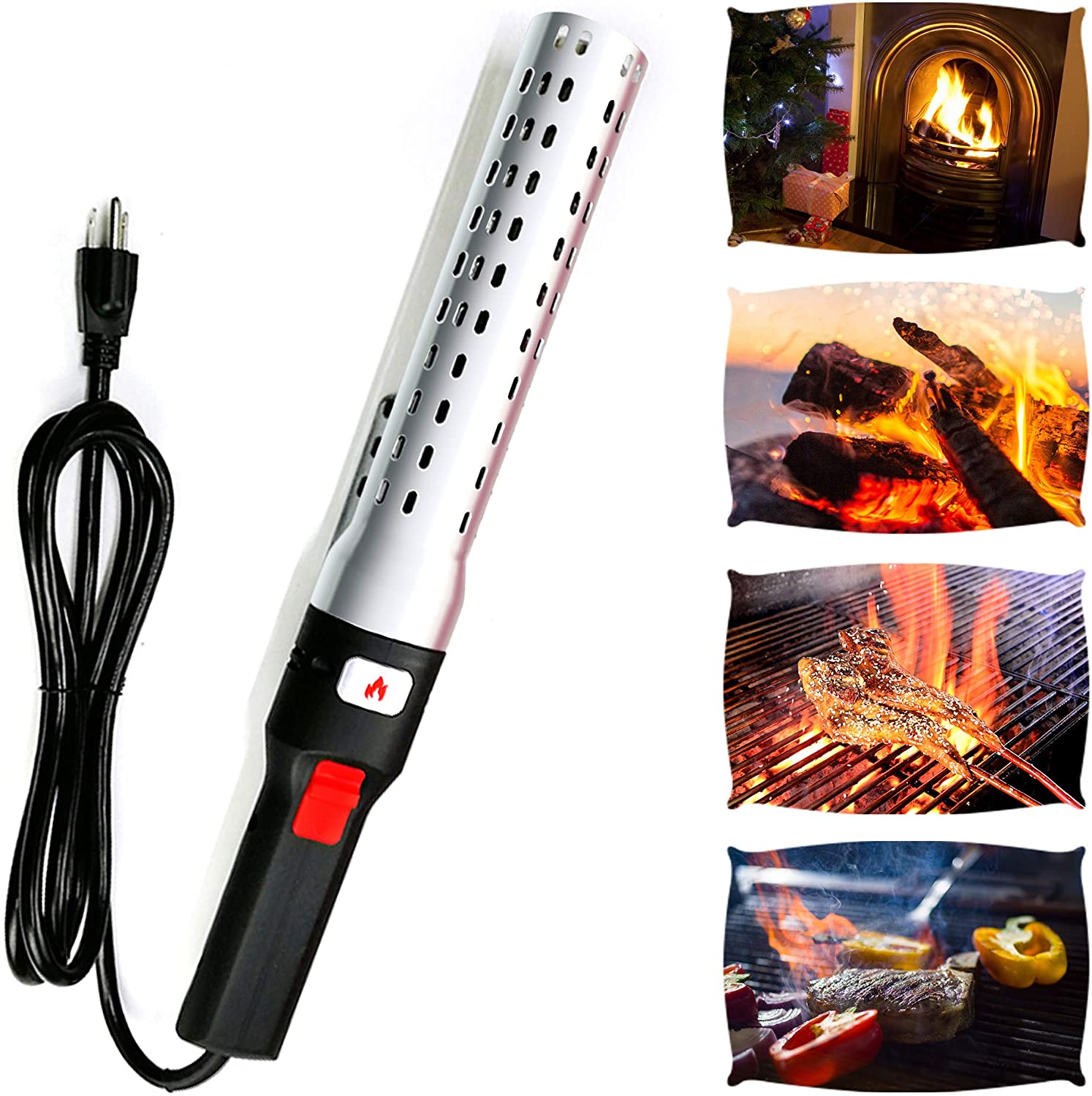 Electric Coal Starter and Lighter, Fire Starter, BBQ Smoker, Grill Starter with Built-in Blower, Super Quick BBQ Ignites Briquettes, Wood, Fireplaces and Fire Pits