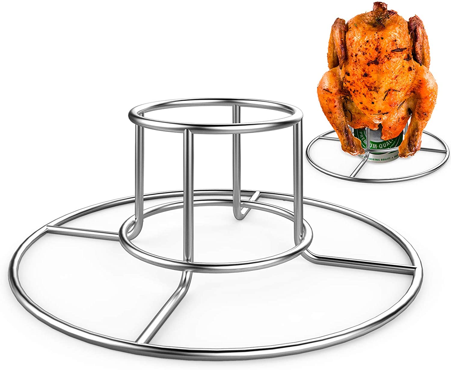 Beercan Chicken Rack, Stainless Steel Chicken Stand for Smoker and Grill