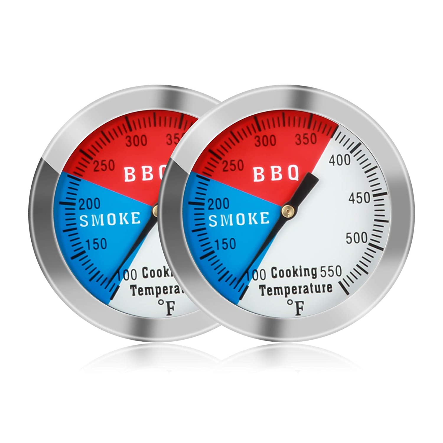 BBQ Thermometer Temperature Gauge, 2Inch Stainless Steel Barbecue Charcoal Grill Smoker Temp Gauge Pit