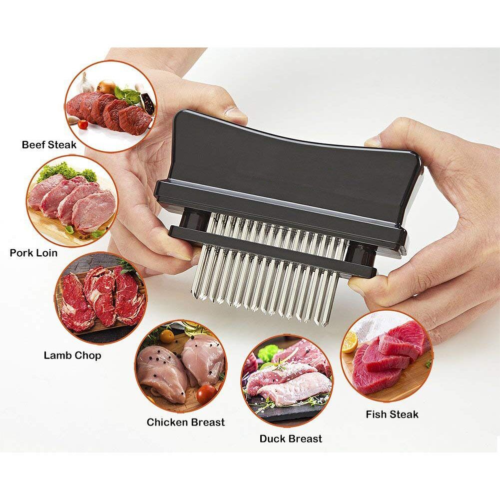 Meat Tenderizer Tool 48 Blades Stainless Steel | Easy To Use & Clean 