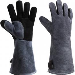 932°F Heat Resistant Leather Welding Gloves Grill BBQ Glove for Tig Welder/Grilling/Barbecue/Oven/Fireplace/Wood Stove