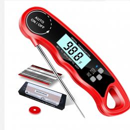 Waterproof Digital Instant Read Meat Thermometer with 4.6” Folding Probe Calibration Function for Cooking Food Candy, BBQ Grill, Smokers