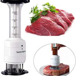 Sauces Injector Meat Marinade Injector Tenderizer 30 Stainless Steel Meat Tenderizer Needle, 3-oz Large Capacity Meat Flavor Injector