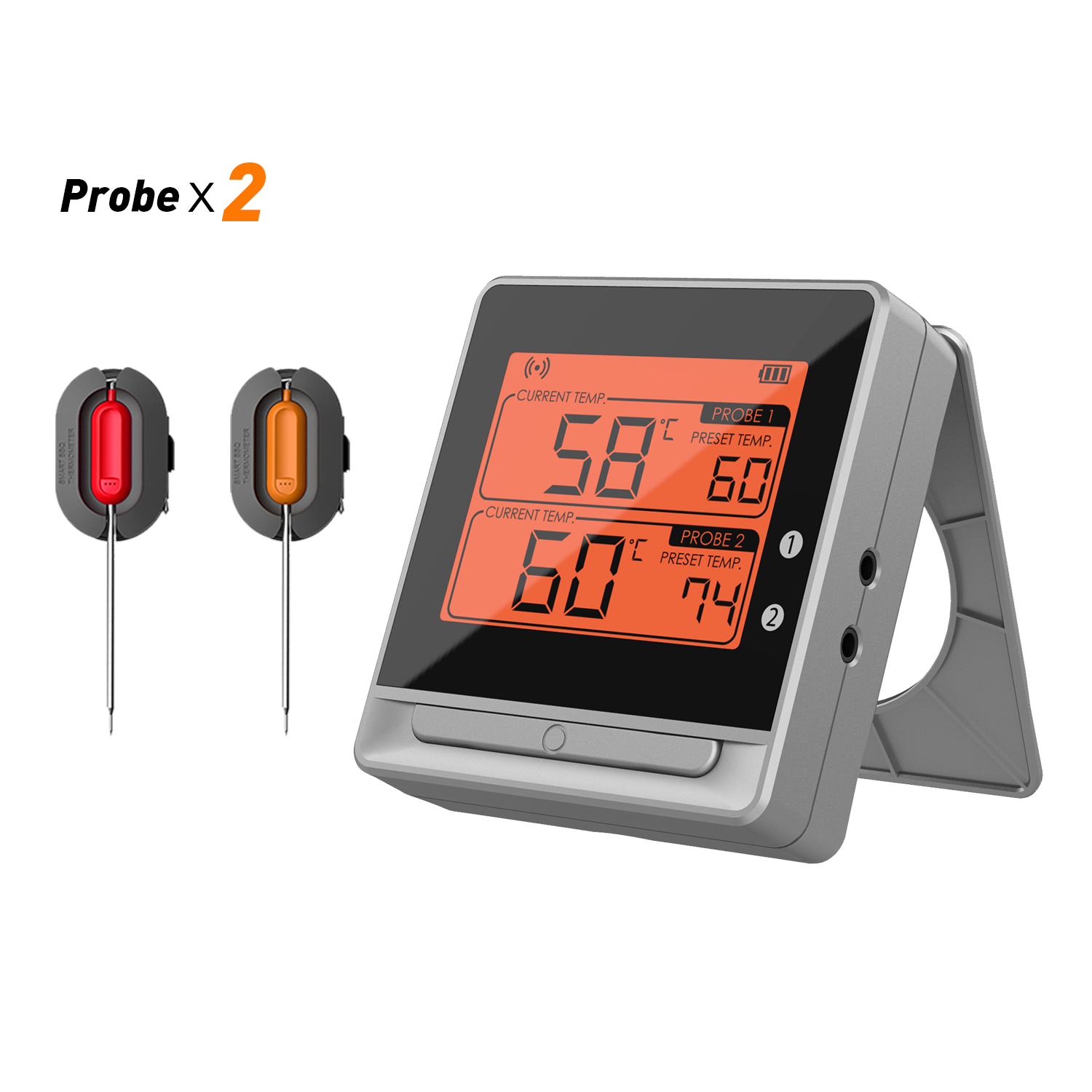 Bluetooth Wireless Meat Thermometer for Grilling, Digital Food Thermometer with 2 Probes