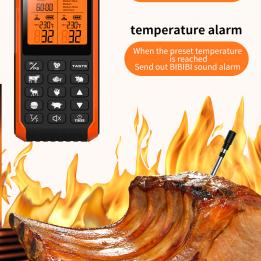 Wireless Meat Thermometer, 195FT Digital Meat Thermometer Wireless with 2 Meat Probes, Pre-Programmed and Smart Alert for BBQ Oven Grill Smoker Rotisserie Sous Vide 